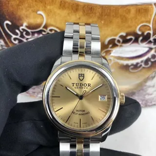 Tudor Glamour 55003-0005 36mm Yellow gold and Stainless steel Champagne