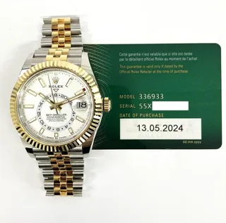 Rolex Sky-Dweller 336933 42mm Yellow gold and Stainless steel White