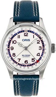 Oris Big Crown 0175477854081-SET 40mm brushed/polished steel White