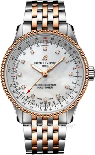 Breitling Navitimer U17395211A1U1 Stainless steel and Red gold White Mother of pearl