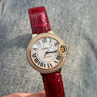 Cartier Ballon Bleu 33mm WE902036 33mm Rose gold White