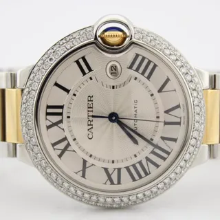 Cartier Ballon Bleu 42mm W69009Z3 42mm Gold/Steel Silver