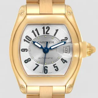 Cartier Roadster W62003V1 37mm 18k Gold Silver