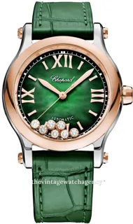 Chopard Happy Sport 278578-6002 36mm brushed/polished steel Green