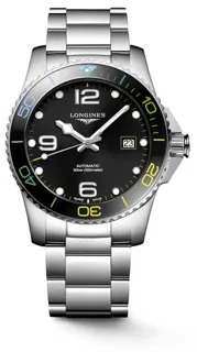 Longines HydroConquest L3.781.4.59.6 41mm Ceramic and Stainless steel Black