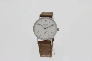 NOMOS Tangente 123 Stahl galvanized, white silver plated