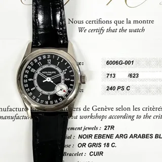 Patek Philippe Calatrava 6006G-001 39mm White gold Black