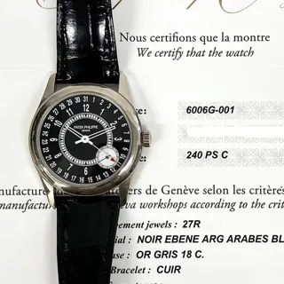 Patek Philippe Calatrava 6006G-001 39mm White gold Black