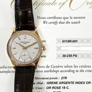 Patek Philippe Calatrava 6119R-001 39mm Rose gold White