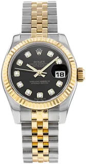 Rolex Lady-Datejust 179173 Steel$Yellow Gold Black