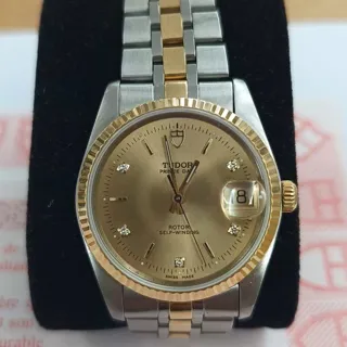 Tudor Prince Date-Day 74033-0015 34mm Champagne