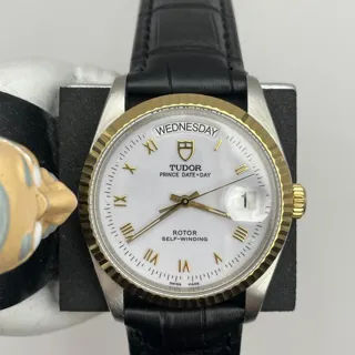 Tudor Prince Date-Day 76213-0014 36mm Steel White