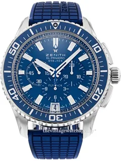 Zenith El Primero Stratos Flyback 03.2067.405/51.R514 45.5mm Stainless steel Blue