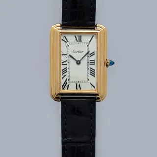 Cartier Jumbo Stepped Tank 15716 Brass and Gold-plated and Gilt White