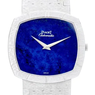 Piaget Vintage 12421 32.5mm 18k white gold Blue