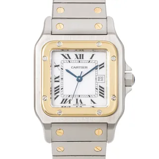 Cartier Santos Carrée 2961 Stainless steel and 18k yellow gold White