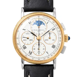 Baume & Mercier Chronograph 6102.099 32.5mm Stainless steel and Gold-plated White