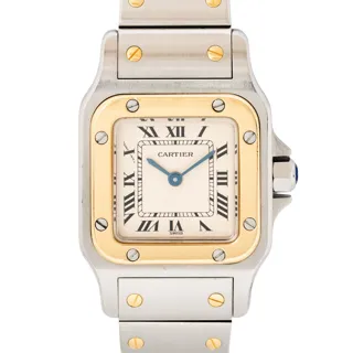 Cartier Santos Galbée 1057930 24mm Stainless steel and 18k yellow gold Cream