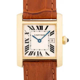 Cartier Tank Française 2466 25mm 18k yellow gold Cream