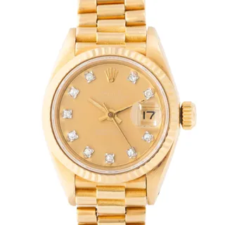 Rolex Lady-Datejust 69178 26mm 18k yellow gold Champagne