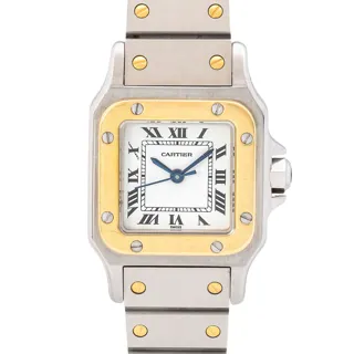 Cartier Santos Galbée 0902 24mm Stainless steel and 18k yellow gold White