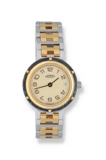 Hermès Clipper 24mm Stainless steel and Gold-plated Cream