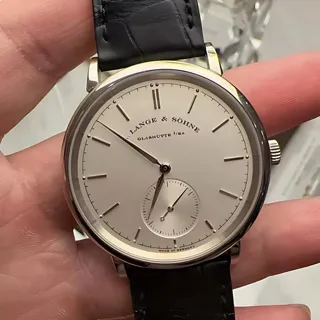 A. Lange & Söhne Saxonia 380.026 38.5mm White gold Silver