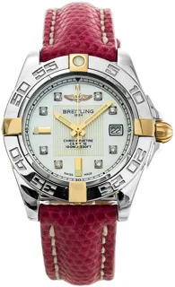 Breitling Galactic B71356 32mm Steel$Yellow Gold Mother of Pearl White$Diamond