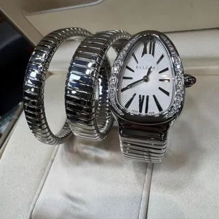 Bulgari Serpenti 101910 SP35C6SDS.2T 35mm Steel Silver