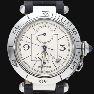 Cartier Pasha GMT Stainless steel Silver