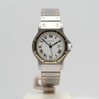 Cartier Santos 2966 30mm Yellow gold and Stainless steel White