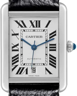 Cartier Tank W5200027 Stainless steel silvered opaline