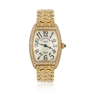 Franck Muller Cintree Curvex 18k yellow gold Silver