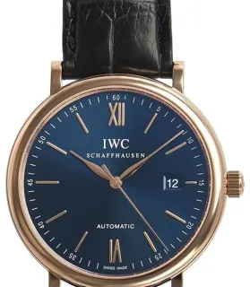 IWC Portofino IW356522 40mm Yellow gold Blue