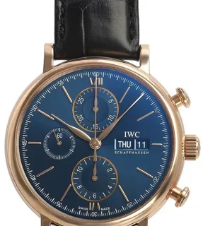 IWC Portofino IW391035 42mm Yellow gold Blue