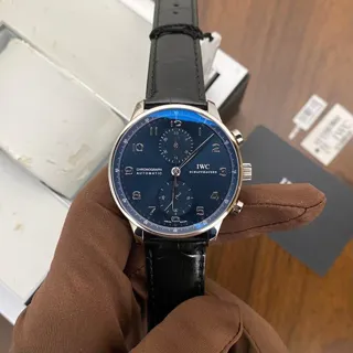 IWC Portugieser IW371491 40.9mm Stainless steel Blue