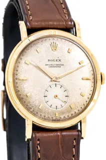 Rolex Precision 4325 35mm Solid 18k Yellow Gold Warm Aged Silver