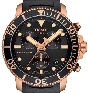 Tissot Seastar 1000 T120.417.37.051.00 45.5mm Rose gold and Stainless steel Black