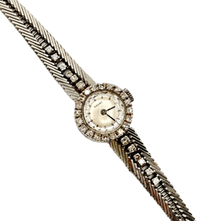 Tissot cocktail watch White gold satin beige