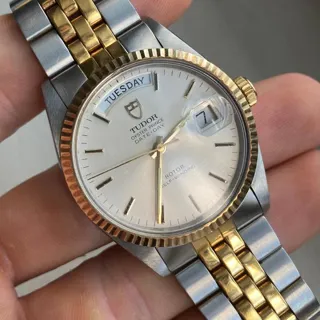 Tudor Prince Date-Day 94613 36mm Gold/Steel Champagne