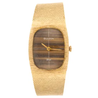 Bulova 14k yellow gold Brown