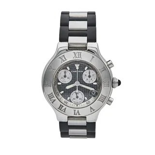 Cartier Chronoscaph 21 2424 38mm Stainless steel Black