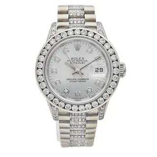 Rolex Datejust 69179 28mm 18k white gold Silver