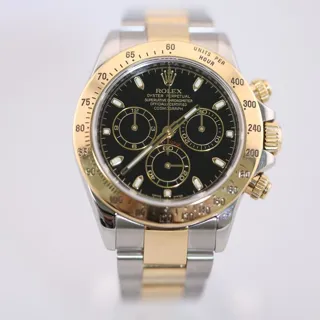 Rolex Daytona 116523 40mm Yellow gold and Stainless steel Black