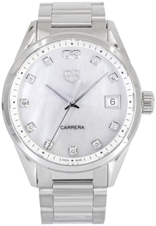 TAG Heuer Carrera WBK1318 36mm Stainless steel White Mother of Pearl$Diamond Dot