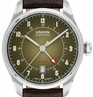 Union Glashütte Belisar GMT D009.429.16.092.00 41mm Stainless steel Green