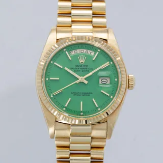 Rolex Day-Date 36 1803 36mm Yellow gold Green