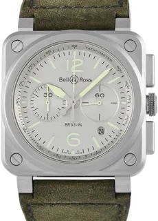 Bell & Ross BR039 BR0394-GR-ST/SCA 42mm Stainless steel Gray