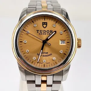 Tudor Glamour Date M55003 36mm Yellow gold and Stainless steel Champagne