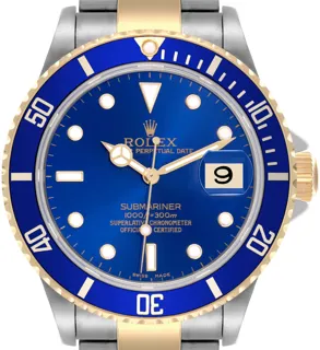 Rolex Submariner 16613 Stainless steel and 18k yellow gold Blue